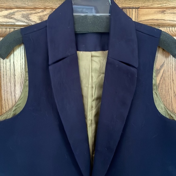 Navy Blue mid length vest jacket - Picture 2 of 8